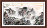 国画江山如画山水画 