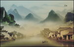 意境水墨山水画