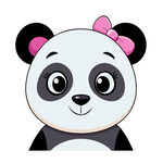 矢量动物可爱的熊猫女性戴蝴蝶结