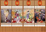 日式仕女图背景墙
