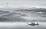 山水意境中国风水墨画