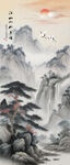 国画迎客松