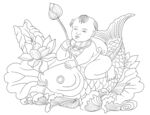 小孩抱鱼图 