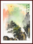 水墨山水风景装饰挂画