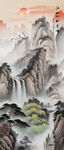 国画山水玄关装饰画
