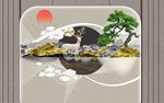 新中式背景墙  
