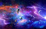闪电星空