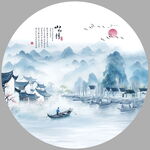 意境水墨山水画