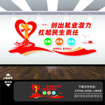 服务民生保障稳就业文化墙