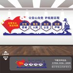 公安局派出所警营队背景墙形象墙