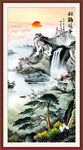 竖幅山水画