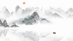 山水沙发背景