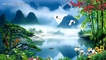 云雾缭绕桂林山水