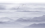 公司前台山水画背景墙