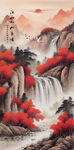 竖幅山水画