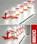 中国精神谱系楼梯文化墙