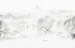国画水墨山水画