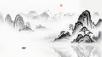 沙发山水背景墙