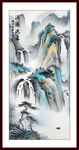 竖式国画山水
