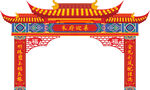 中式婚礼屋檐古建筑门楼