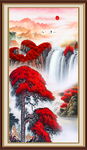 竖幅山水画 