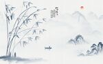 写意禅意水墨山水画