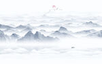 中式水墨山水背景