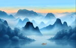 意境水墨山水画