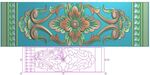 横板古建洋花门花横梁精雕图灰度