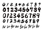 矢量毛笔书法数字