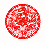 矢量蛇年窗花