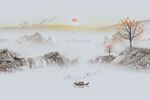 山水画背景墙