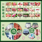 绿色新鲜猪肉展板