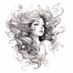 潮流插画美女人物插画