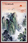 国画泰山日出风景画