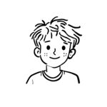简约线条涂鸦男孩头像