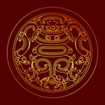 矢量烫金色拐子龙纹