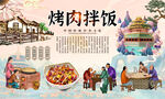 烤肉拌饭背景
