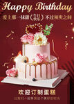 红色喜庆生日蛋糕