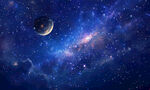 蓝色宇宙星空背景图