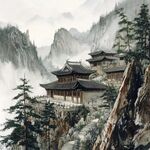 山水楼阁雅致意境风