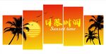 露营酒吧日落背景