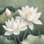 鼠绘精绘莲花花朵