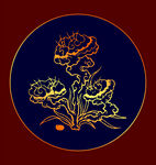 矢量烫金色灵芝纹