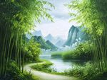 竹林立体画