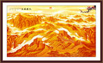 金色万里长城装饰画