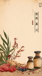 人参灵芝石斛中医插画