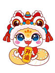 金蛇开运 卡通插画