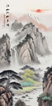 国画迎客松