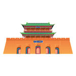 中汾酒城矢量插画